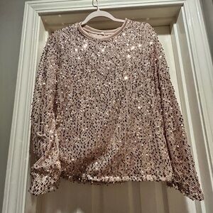 Sparkling Sequin Long Sleeve Top